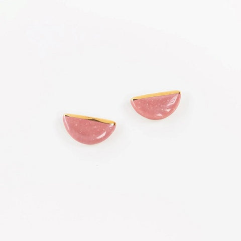 Nina Bosch 南アフリカ陶器 Halfmoon ピアス(S)(Pink)